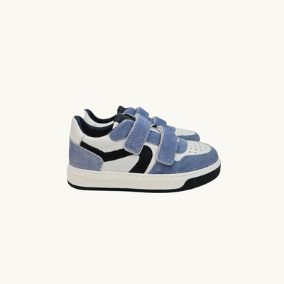 HIP STYLE - Low Sneaker with Velcro White/Denim - Le CirQue Kidsconceptstore 
