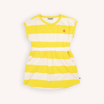 CARLIJNQ - Yellow Stripe Sportif Dress - Le CirQue Kidsconceptstore 