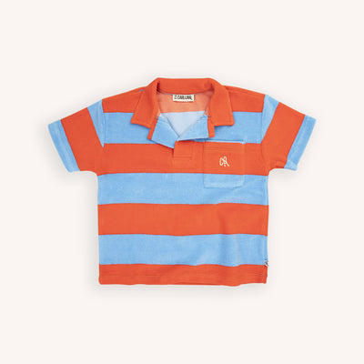 CARLIJNQ - Red/Blue Stripe Loose Fit Polo Shirt - Le CirQue Kidsconceptstore 