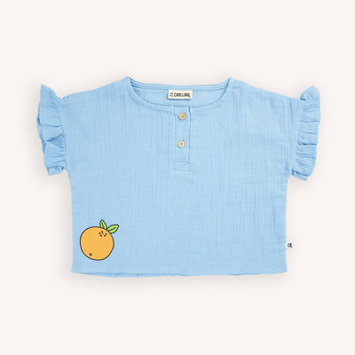 CARLIJNQ - Basic Light Blue Shirt with Ruffels - Le CirQue Kidsconceptstore 