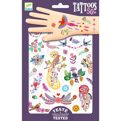 DJECO - 50+ Set Tattoos "Plume Colors" 3+ - Le CirQue Kidsconceptstore 