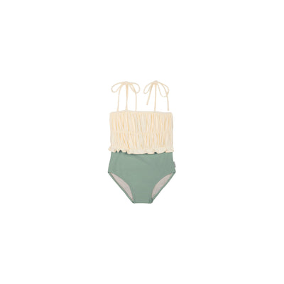 MIPOUNET - Julieta Block Color Swimsuit Ecru/Musgo Green - Le CirQue Kidsconceptstore 