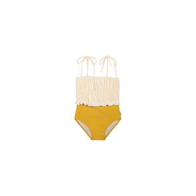 MIPOUNET - Julieta Block Color Swimsuit Ecru/Crispy Gold - Le CirQue Kidsconceptstore 