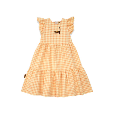 HEBE - Yellow check & embroidery Dress - Le CirQue Kidsconceptstore 