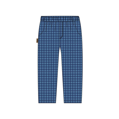 HEBE - Blue Check & Embroidery Pants - Le CirQue Kidsconceptstore 
