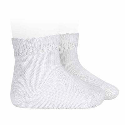 CONDOR  - Korte Baby Sokken met boordje - Wit (200) - Le CirQue Kidsconceptstore 