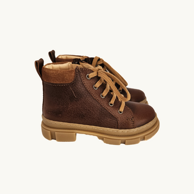 ANGULUS - Mid-cut sneaker with lace and zipper Cognac - Le CirQue Kidsconceptstore 