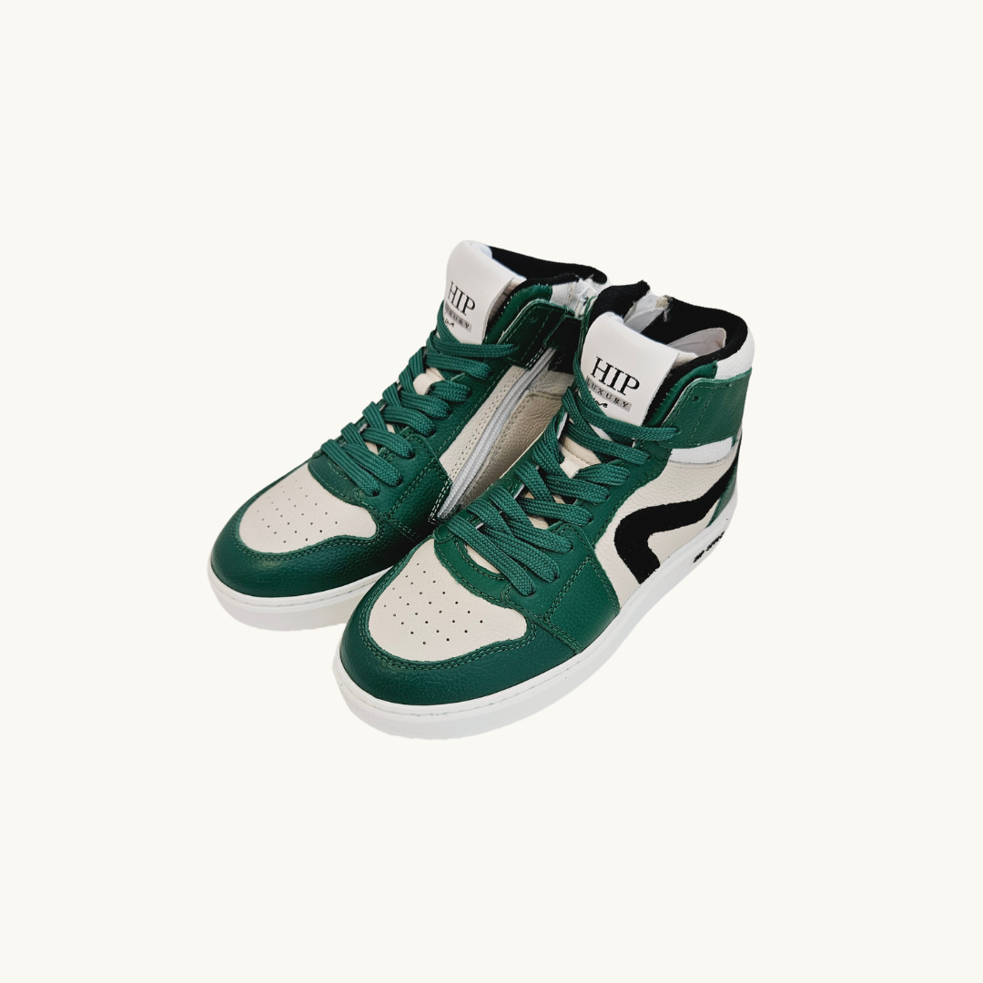 HIP SHOE STYLE - High Sneaker s With Green/Beige/White - Le CirQue Kidsconceptstore 
