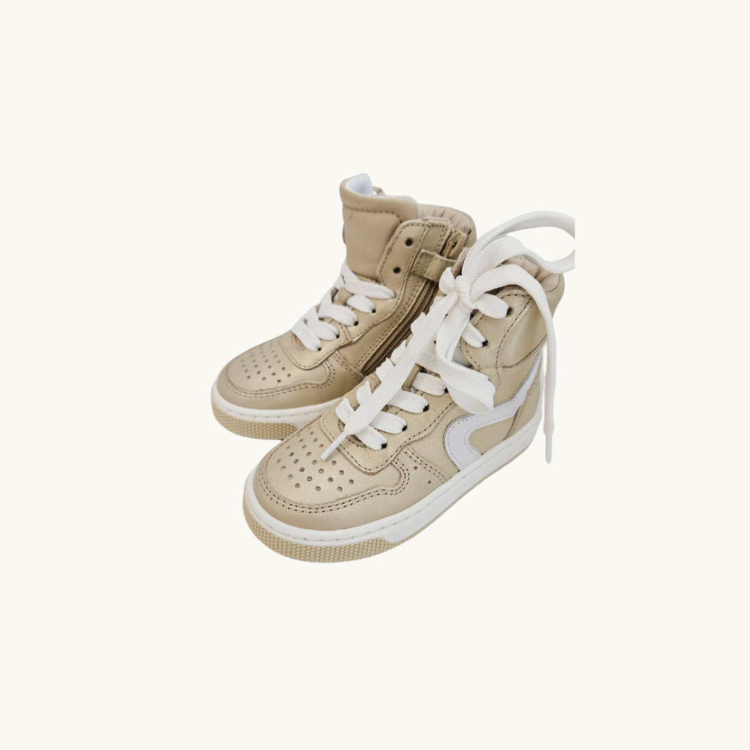 PINOCCHIO - High Sneaker with Platinum(Gold)/White - Le CirQue Kidsconceptstore 
