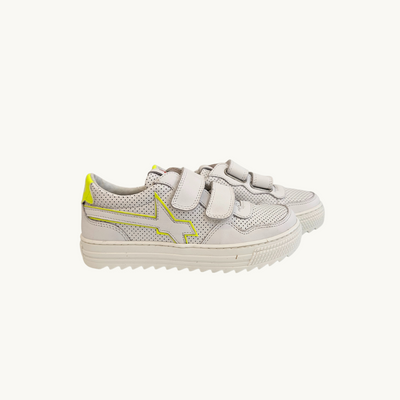 W6YZ - Calf Perf. White/Yellow Fluo - Le CirQue Kidsconceptstore 