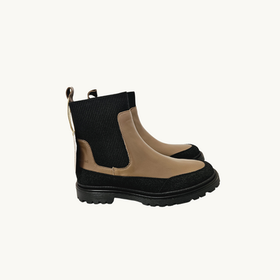 ANGULUS - Chelsea Boot with track sole Black/Taupe - Le CirQue Kidsconceptstore 