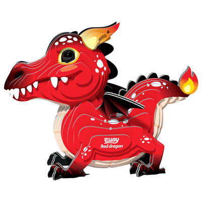 EUGY - 3D Paper Puzzel DIY Rode draak (1 stuk) 6+ - Le CirQue Kidsconceptstore 