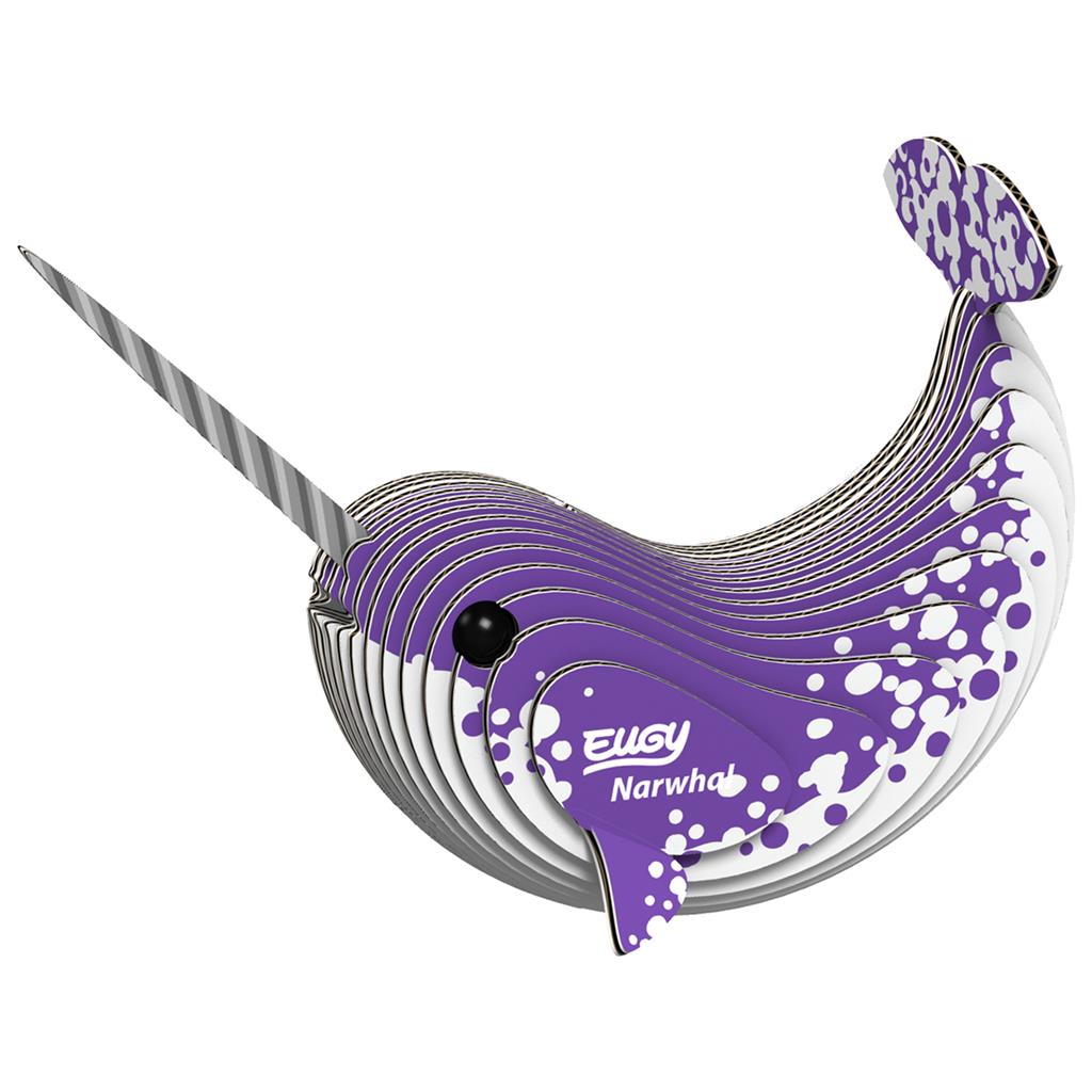 EUGY - 3D Paper Puzzel DIY Narwal (1 stuk) 6+ - Le CirQue Kidsconceptstore 