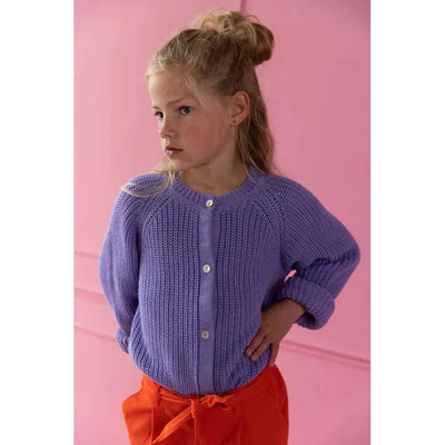 YUKI KIDSWEAR - Raglan Cardigan Purple Presale - Le CirQue Kidsconceptstore 