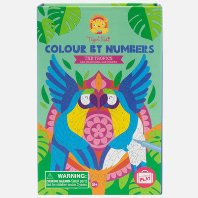 TIGER TRIBE - Kleuren op nummer Kleurset The Tropics (Incl Vilstiften en Stickers) 8+ - Le CirQue Kidsconceptstore 