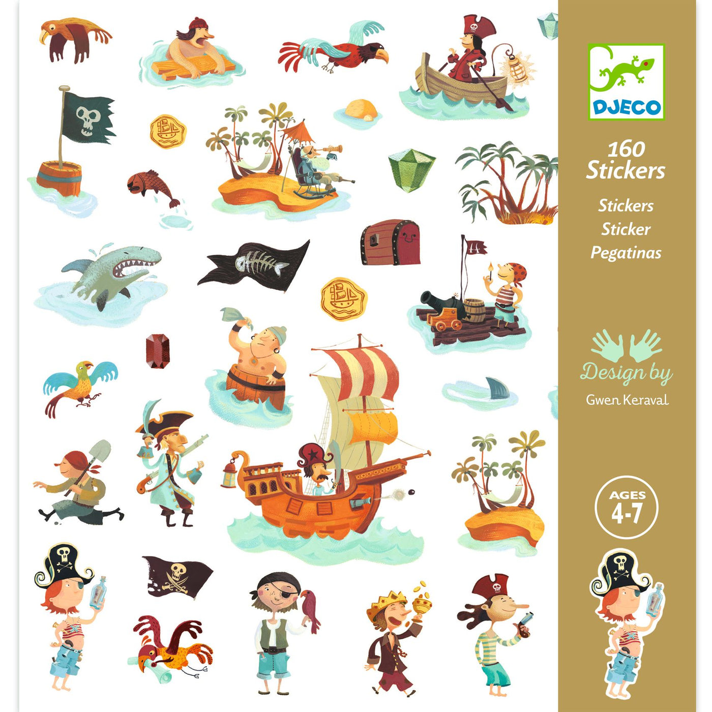DJECO - 160 stickers "Piraten" (2x80stuks) 4+ - Le CirQue Kidsconceptstore 