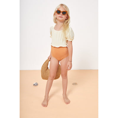 MIPOUNET - Elisa Block Color Swimsuit Ecru/Peach - Le CirQue Kidsconceptstore 