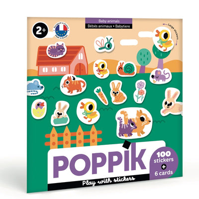 POPPIK - Play With Stickers "Baby Animals" 2+ - Le CirQue Kidsconceptstore 