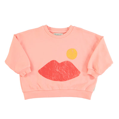 PIUPIUCHICK - Sweatshirt Coral/Lips Print - Le CirQue Kidsconceptstore 