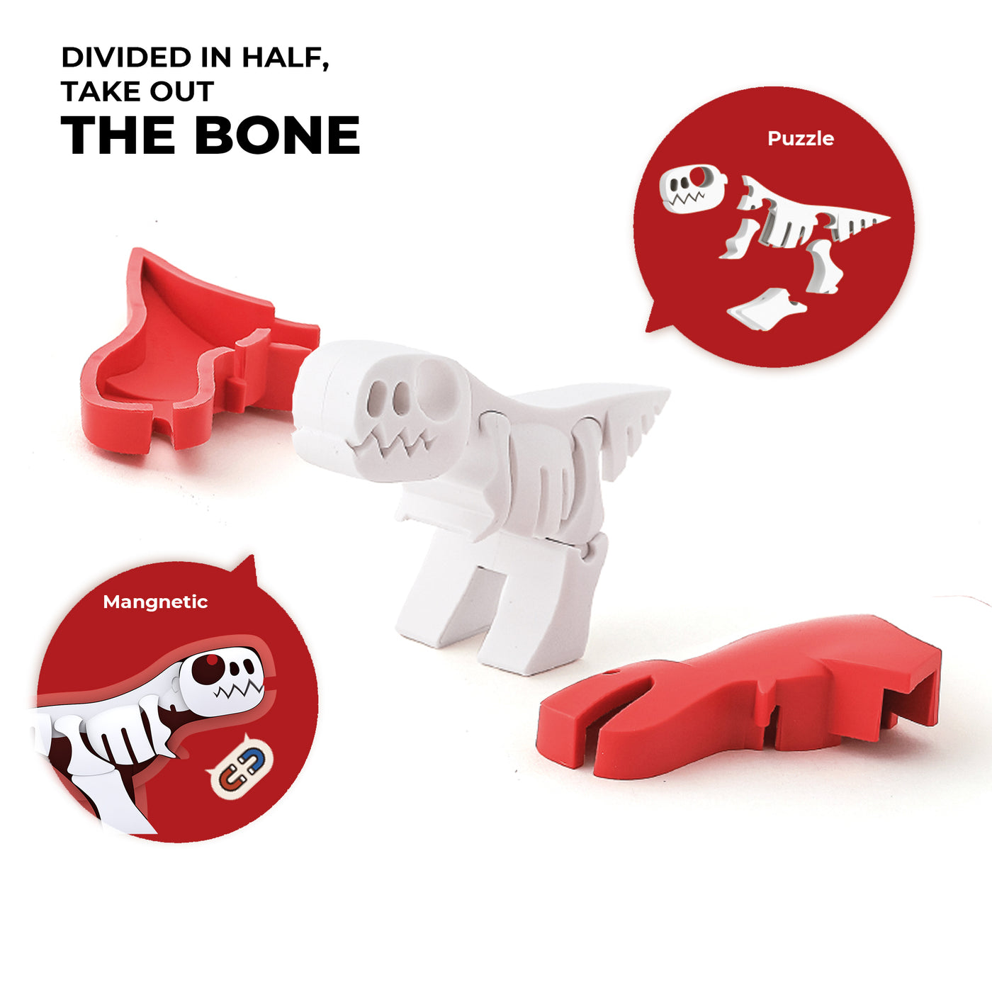 HALFTOYS - 3D Magnetic Toy "T-Rex" - Le CirQue Kidsconceptstore 