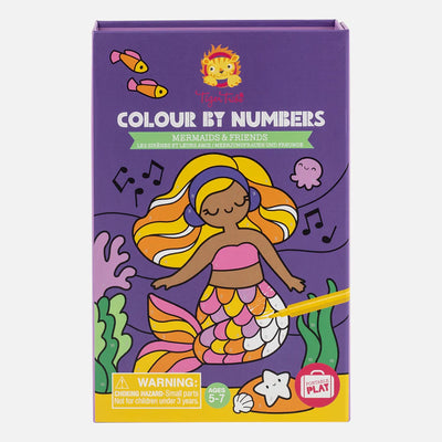 TIGER TRIBE - Kleuren op nummer Kleurset Mermaid & Friends (Incl Vilstiften en Stickers) 5+ - Le CirQue Kidsconceptstore 