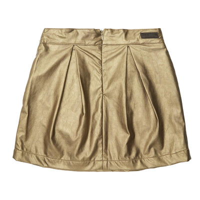 TOCOTO VINTAGE - Gold Leatherette Mini Skirt - Le CirQue Kidsconceptstore 