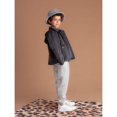 TOCOTO VINTAGE - Black Denim jacket With Hood - Le CirQue Kidsconceptstore 