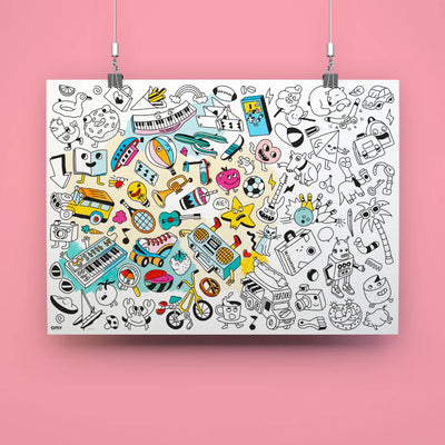 OMY - Kleurposter Baby Pop Art (70cm x 100 cm) 3+ - Le CirQue Kidsconceptstore 