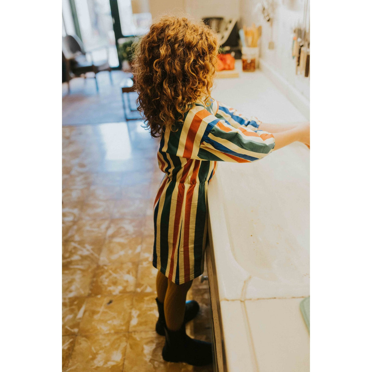 A MONDAY IN COPENHAGEN - Nanna Dress Verdant Green Stripes - Le CirQue Conceptstore