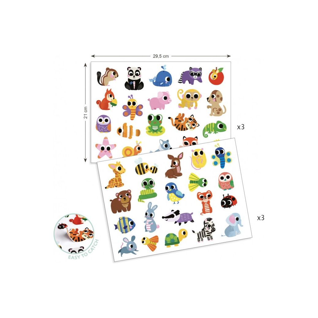 DJECO - 100 Eerste Stickers Babydieren 18m+ - Le CirQue Kidsconceptstore 