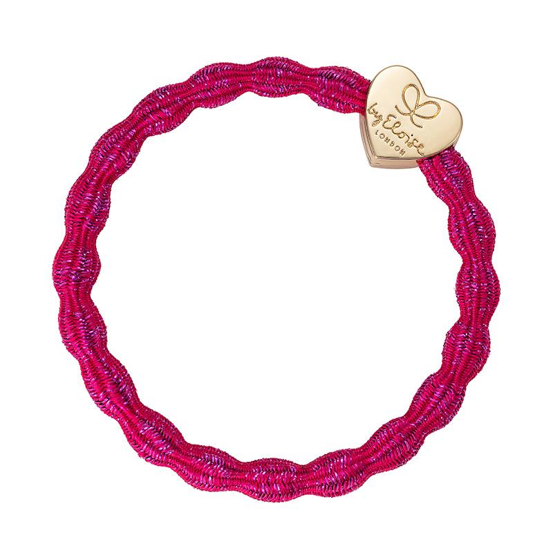 BY ELOISE | Haarelastiek | Metallic Gold Heart Fuchsia - Le CirQue Conceptstore