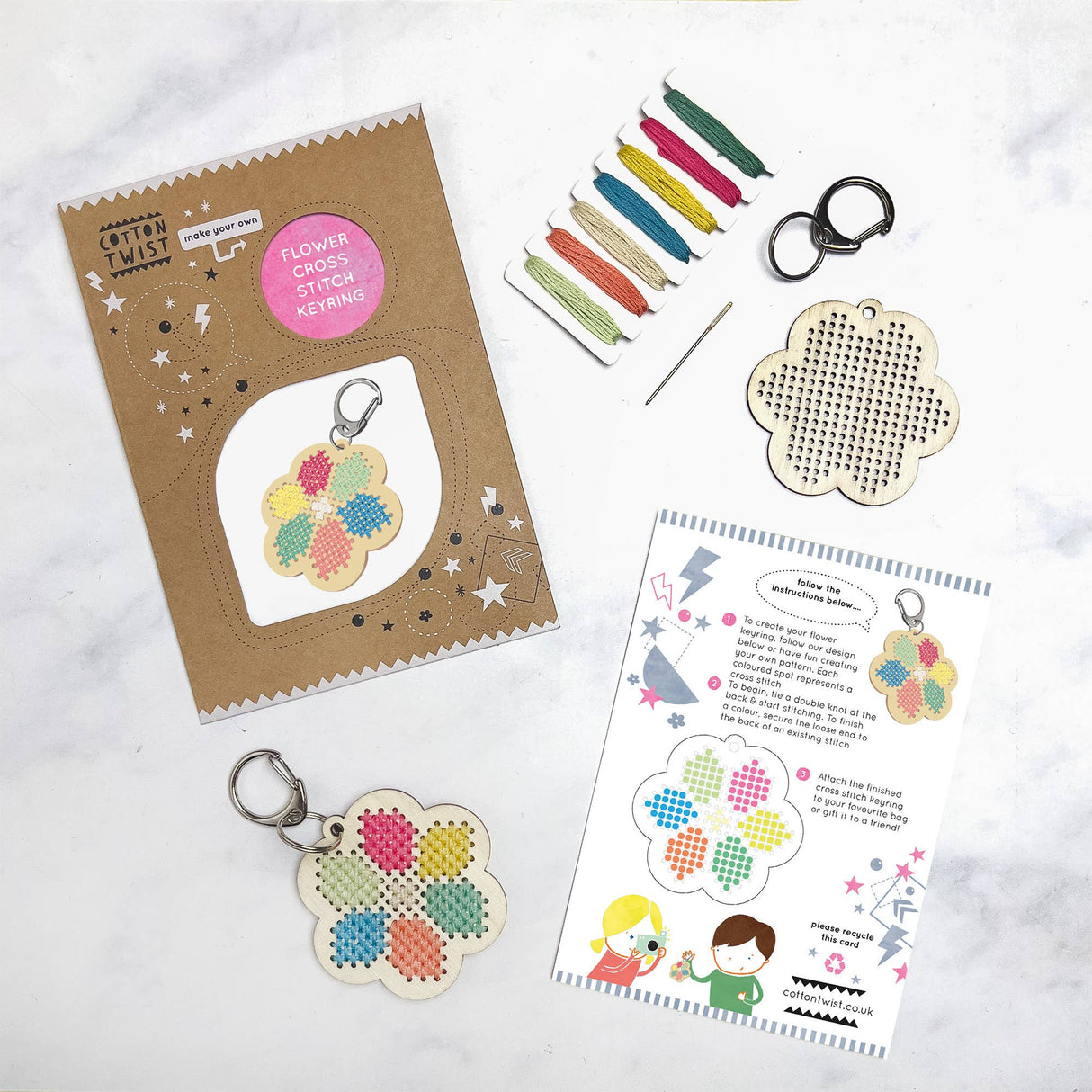 COTTON TWIST | Borduur | DIY Sleutelhanger Flowers - Le CirQue Conceptstore