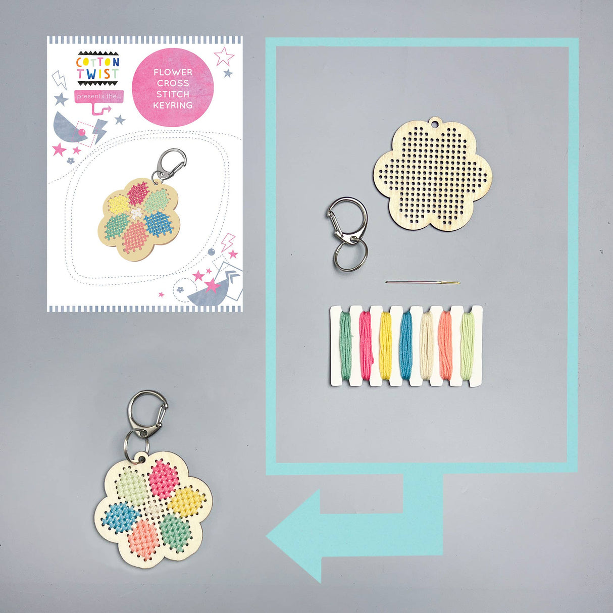 COTTON TWIST | Borduur | DIY Sleutelhanger Flowers - Le CirQue Conceptstore