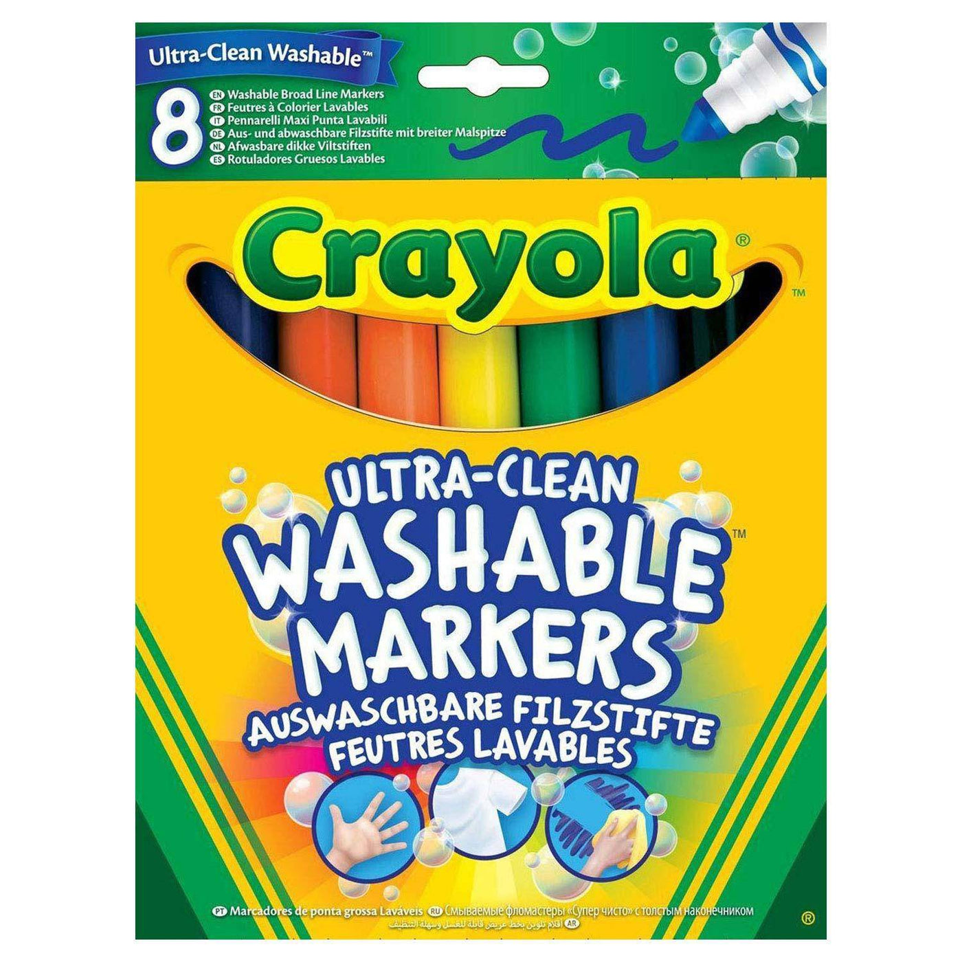 CRAYOLA - Ultra Washable Viltstiften met kegelpunt (8 stuks) 3+ - Le CirQue Kidsconceptstore 
