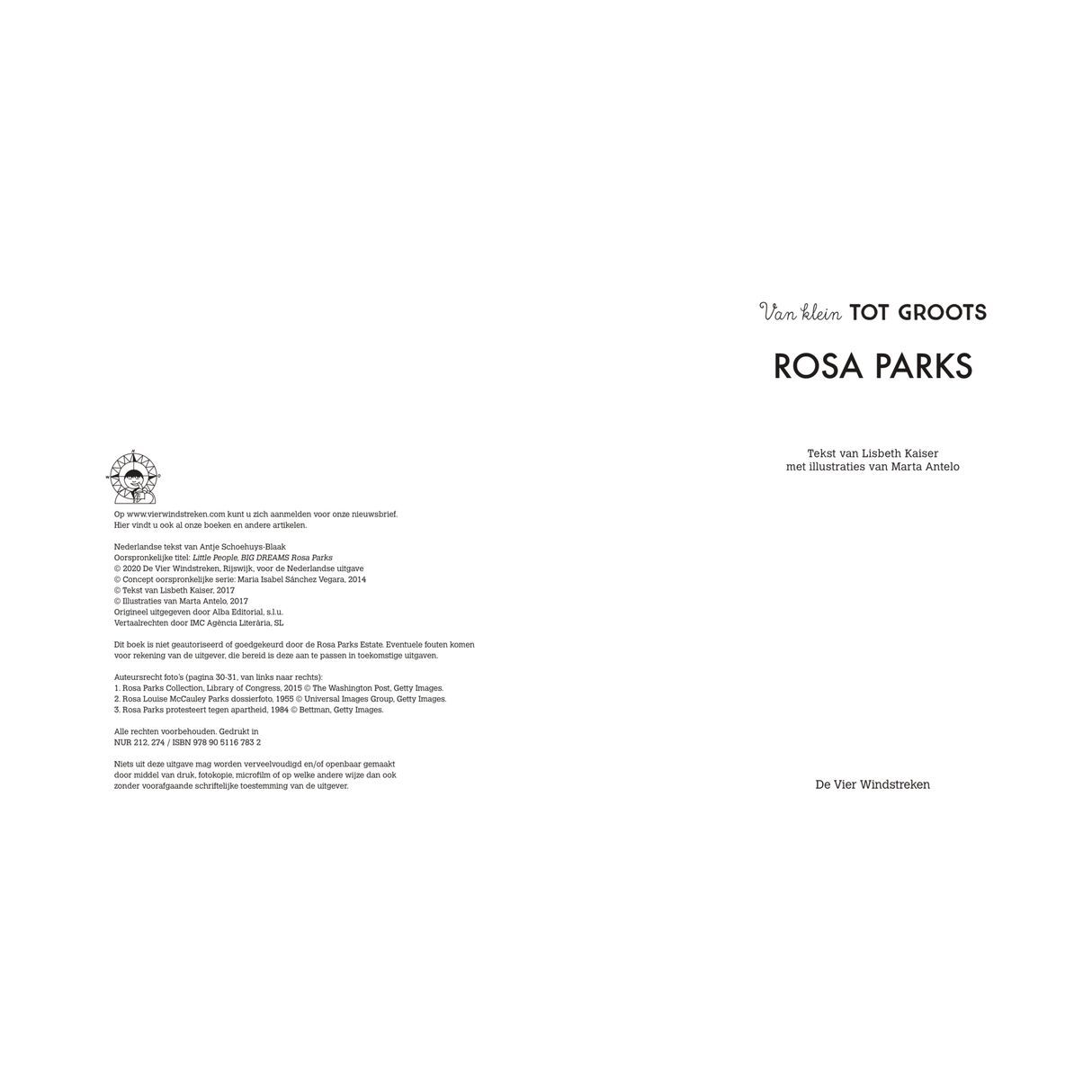 DE 4 WINDSTREKEN | Van Klein tot Groots | Rosa Parks 6+ - Le CirQue Conceptstore