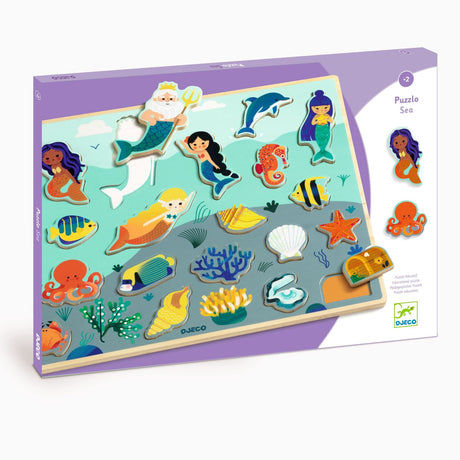DJECO - 2 in 1 Houten Puzzel "Mermaids" 2+ - Le CirQue Conceptstore