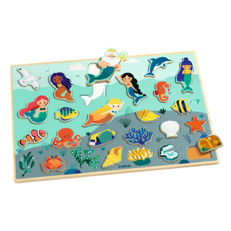 DJECO - 2 in 1 Houten Puzzel "Mermaids" 2+ - Le CirQue Conceptstore