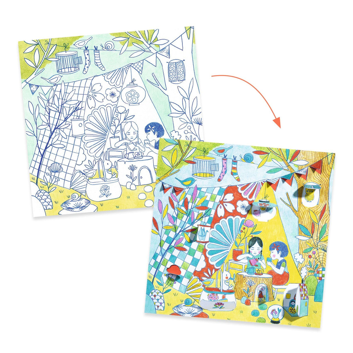 DJECO | Magische Kleurplaten | Nina's Play Tents 5+ - Le CirQue Conceptstore
