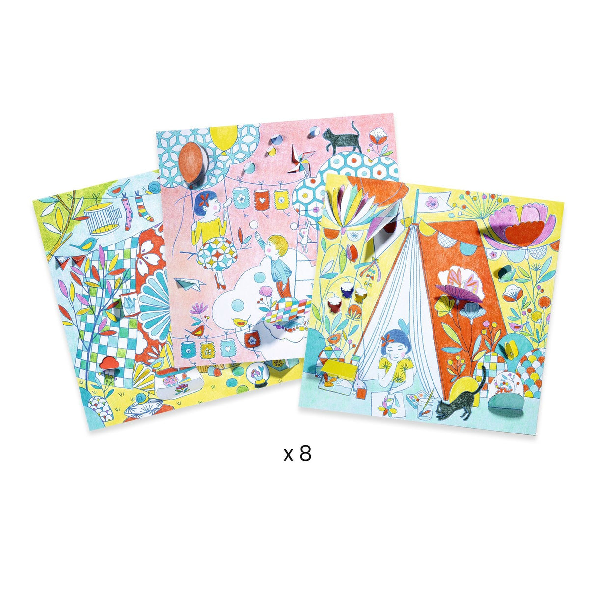 DJECO | Magische Kleurplaten | Nina's Play Tents 5+ - Le CirQue Conceptstore