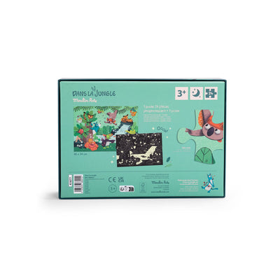 MOULIN ROTY - Lichtgevende Puzzel "Dans la Jungle" (24 stuks) 3+ - Le CirQue Kidsconceptstore 