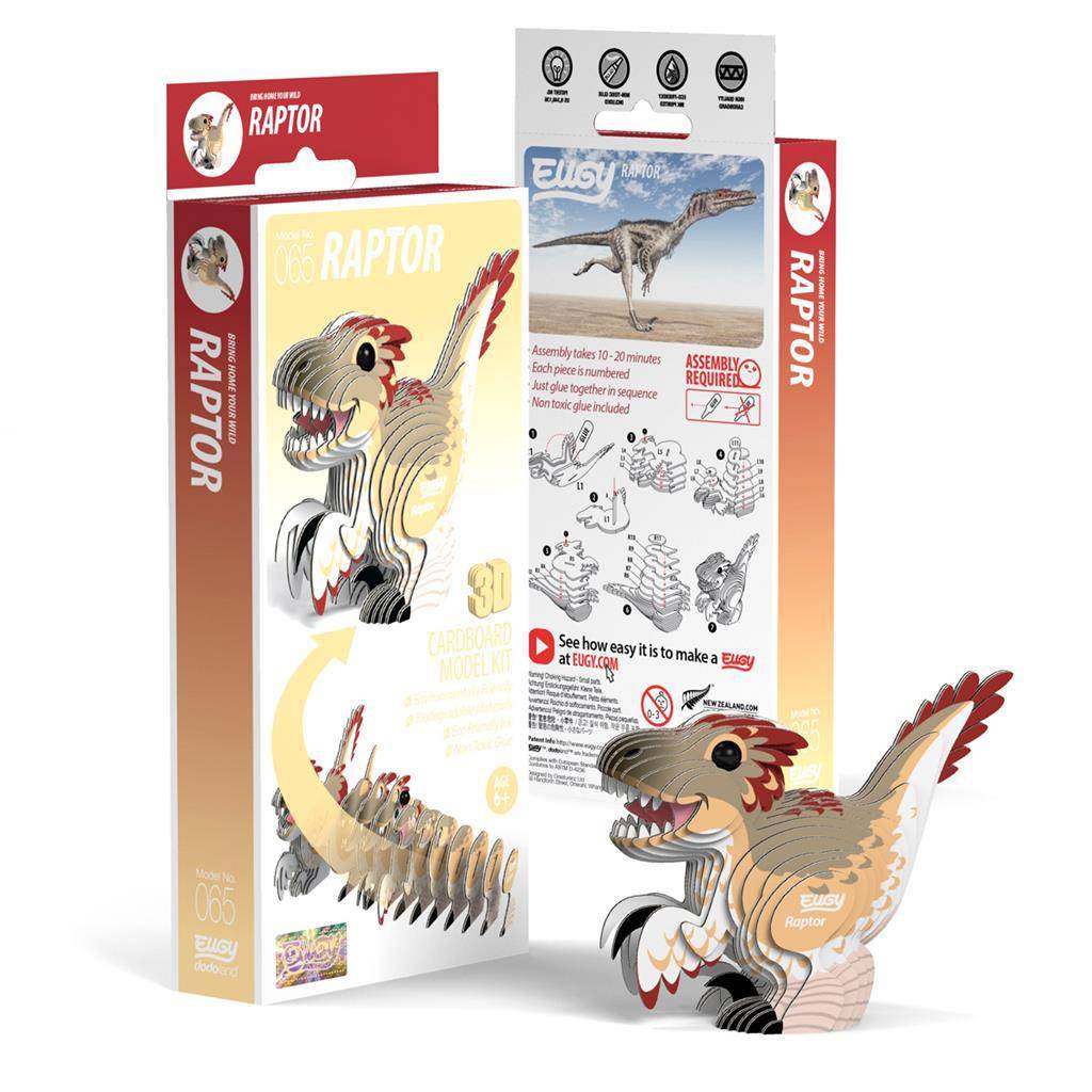 EUGY - 3D Paper Puzzel DIY Raptor (1 stuk)6+ - Le CirQue Kidsconceptstore 
