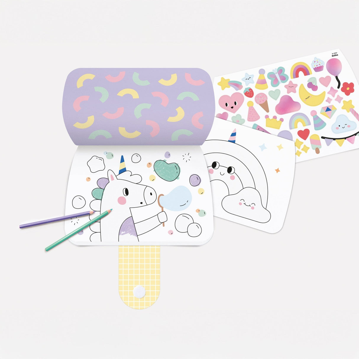 FOLIA | Kleurboek | Sticker Rainbow Dreams 3+ - Le CirQue Conceptstore