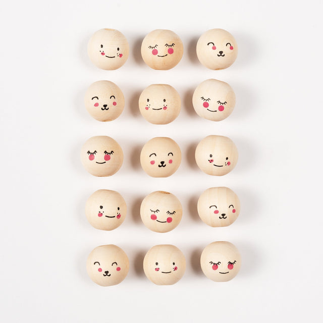 FOLIA | Kralen | Cute Faces (15 stuks) - Le CirQue Conceptstore
