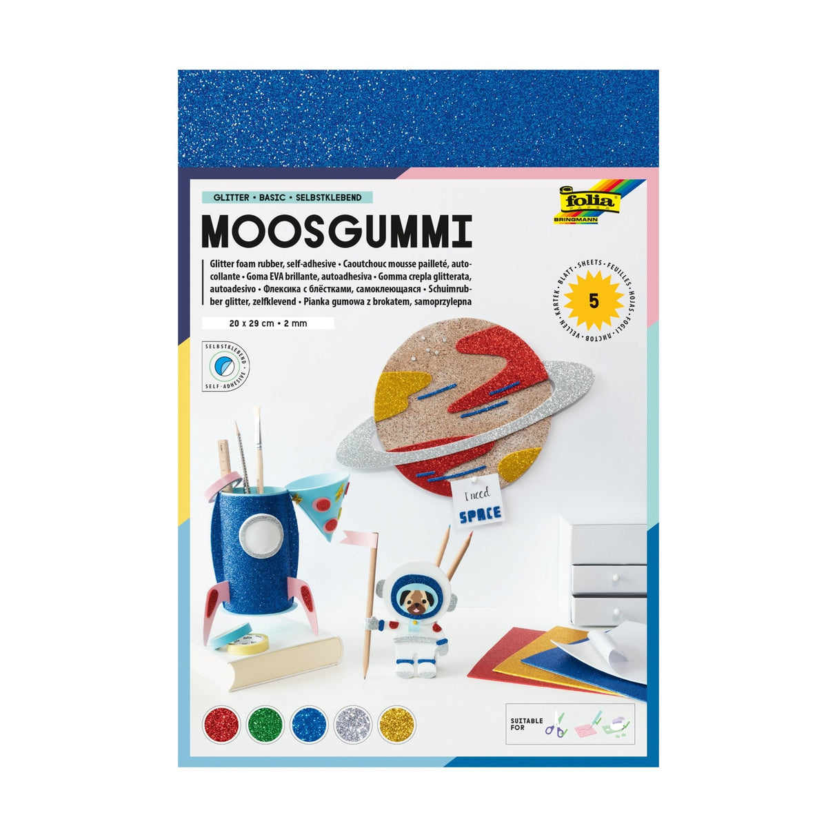 FOLIA | Papier | Moosgummi Glitter (Zelfklevend) - Le CirQue Conceptstore