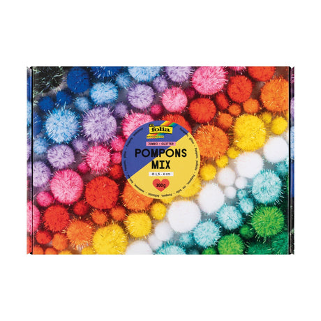 FOLIA | Pompons | Glitter Rainbow (300g) - Le CirQue Conceptstore
