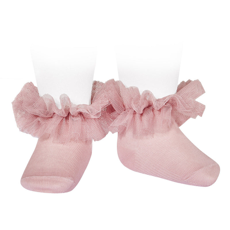 CONDOR - Enkelsokken met Tule - Pale Pink (526) - Le CirQue Kidsconceptstore 