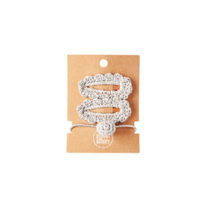 GLOBAL AFFAIRS - Set van 2 clips + haarelastiek "Silver" - Le CirQue Conceptstore