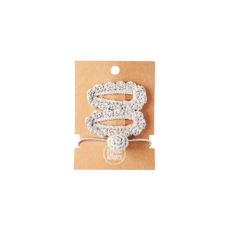 GLOBAL AFFAIRS - Set van 2 clips + haarelastiek "Silver" - Le CirQue Conceptstore