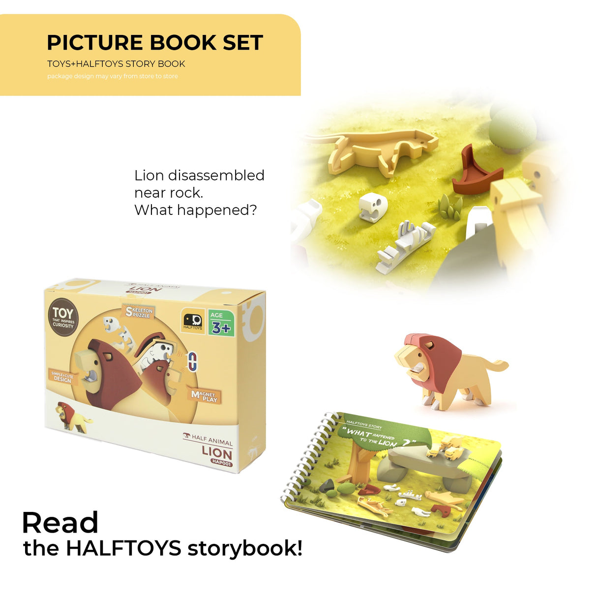 HALFTOYS - 3D Magnetic Toy "Lion" 3+ - Le CirQue Conceptstore