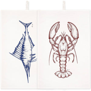 LIGARTI | Theedoeken set | Kreeft & Zwaardvis - Le CirQue Conceptstore